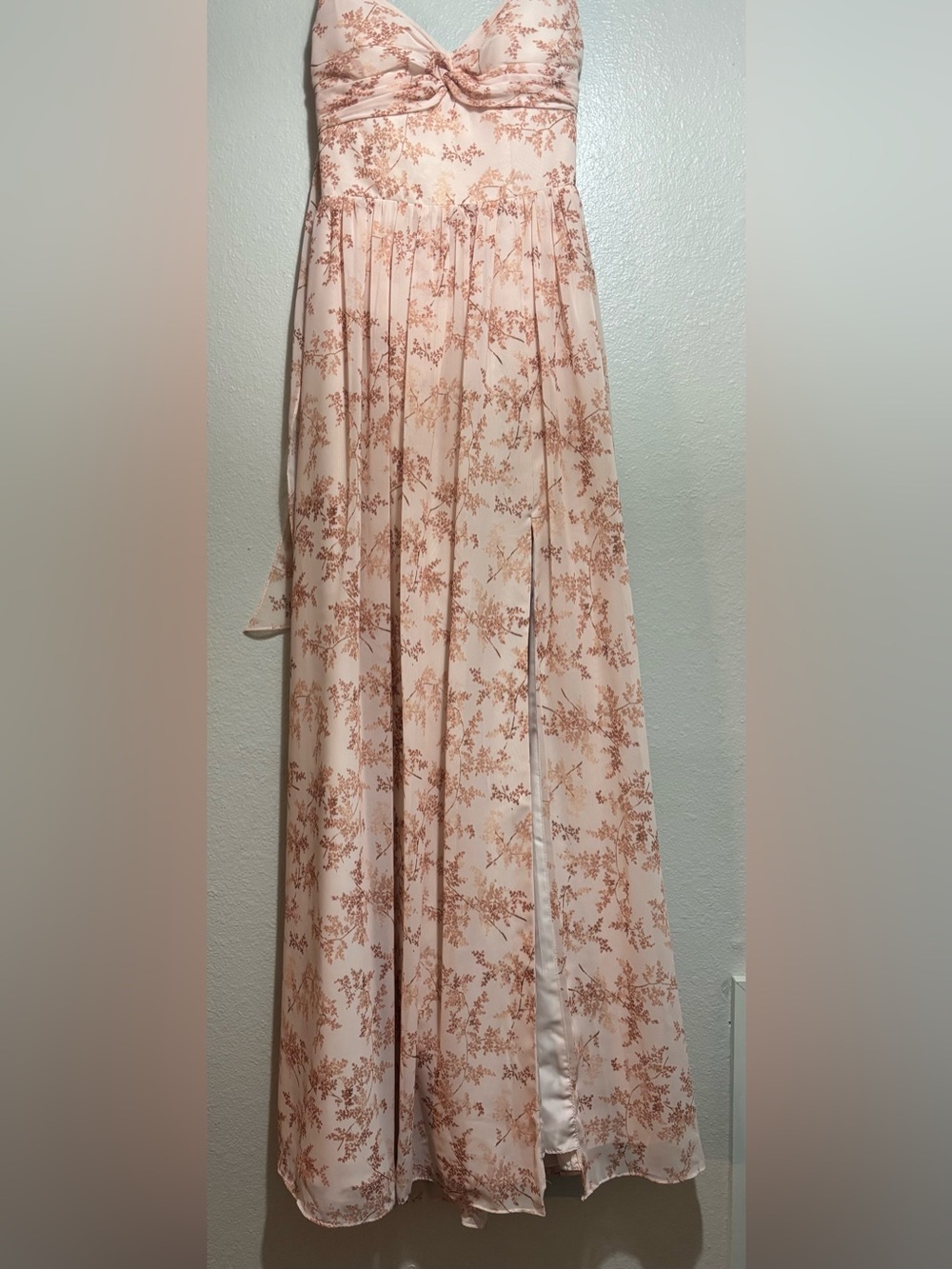 Pink floral bridesmaids dress
